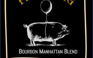 Flying Pig Black Graphic Design Bottle Label